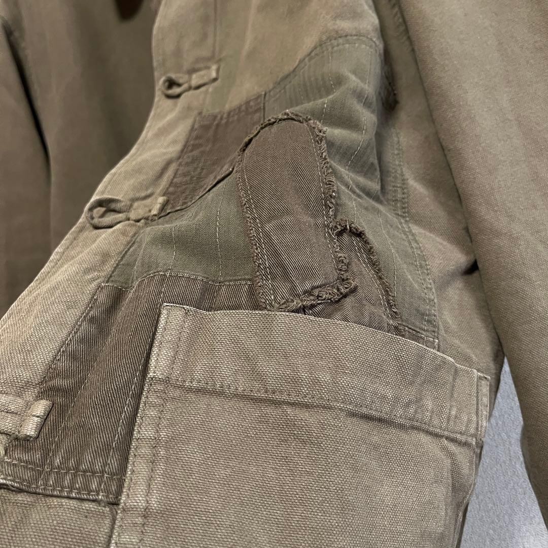 Aftermaths China Button Coverall Jacket Patchwork… - image 8