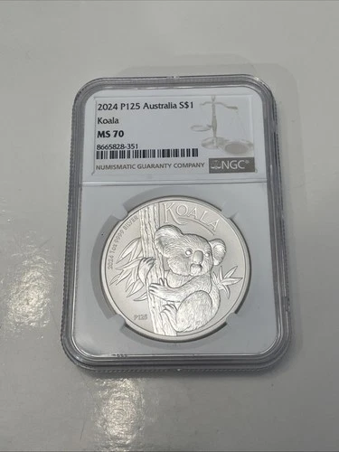 A56- 2024 P Australia $1 Koala NGC MS70 | .9999 Silver Bullion Slabbed Coin