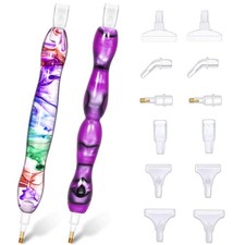 Praise V Do Diamond Painting Art Drill 4.92 Inches, 2PC ClearColorful&Purple