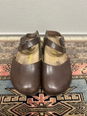 Birkenstock Messina Brown Leather Clogs Sandals Rare Discontinued