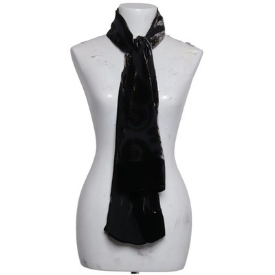 Schal, Damen, Schwarz/Grau, Paisley, 148 cm, 55 #DsE
