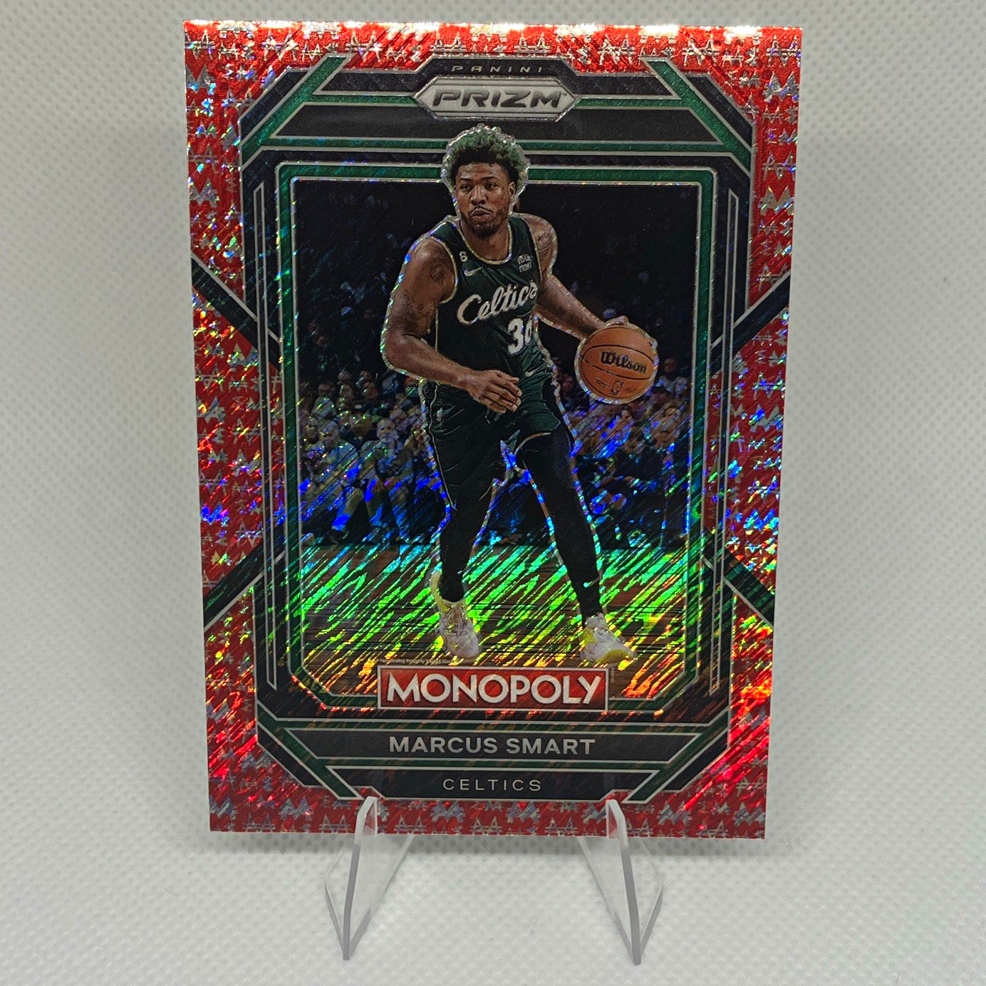 Panini Prizm Monopoly 2022-23 Marcus Smart #6 Celtics Red Money Shimmer /100