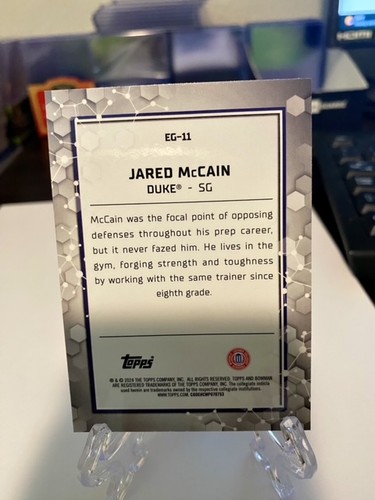 Jared McCain 2023-24 Bowman Best University Elements Geometric Duke Blue Devils - Picture 2 of 2
