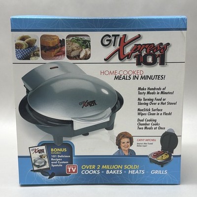 NEW GT Xpress 101 Meal Snack Dessert Maker Electric Indoor Grill + Recipes NIB