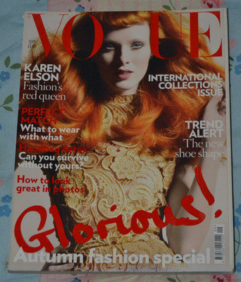VOGUE UK Magazine September 2008 Karen Elson Vintage British Fashion