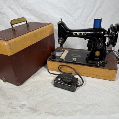 1954 Singer 99K Portable Electric Sewing Machine Tested Pedal Original Hart Case