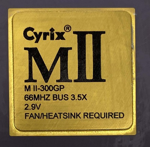 Cyrix M II-300GP 300MHz 66MHz BUS 3.5X 2.9V Socket 7 Gold Ceramic Processor CPU - Picture 2 of 4