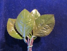 Vintage Green Leaves 12pc Bunch Millinery Artificial 1 1/4" Leaf Lot B96