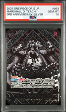 PSA 10 Teach OP09-093 3rd Anniversary Special Card Silver Parallel Japanese