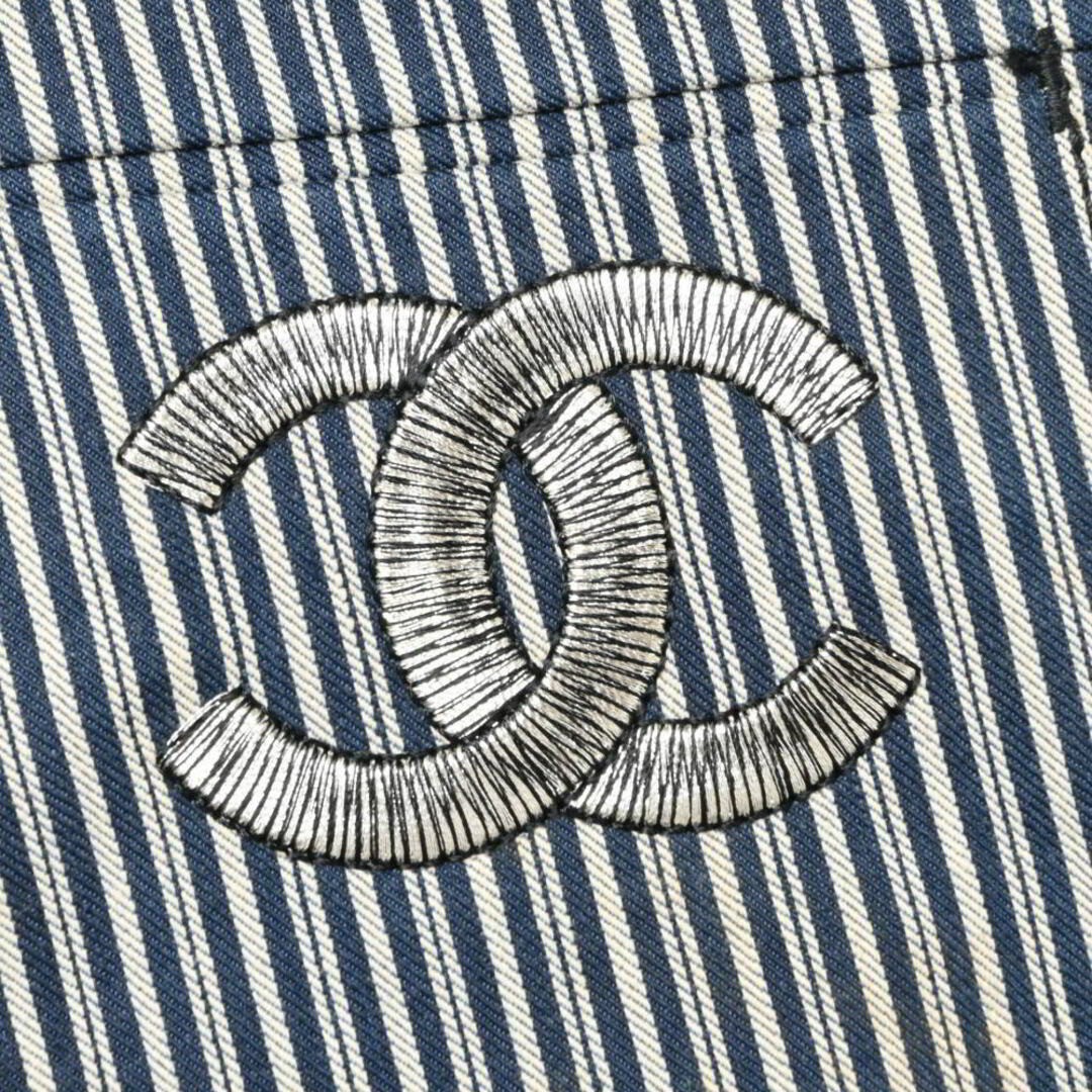 CHANEL Stretch Striped Coco Mark Button Pants Used CYHE-0 thumbnail 7