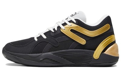 PUMA TRC Blaze Court Low Black Metallic Gold - 376582-32