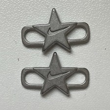 Nike Air Force 1 AF1 Authentic Star Lace Tags Badge Silver Swoosh Authentic