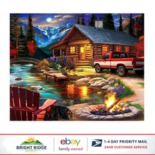 500 Piece Jigsaw Puzzle Featuring Cabin Scene with Reference Poster Included