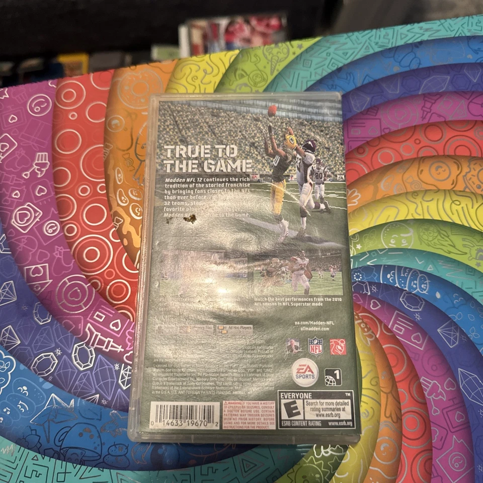 Madden NFL 12 PlayStation Portable PSP 2011 Game CIB w/ Case Manual Football - Image 3 of 4