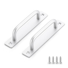 Barn Door Handles 2 Pack Silver Door Handles Sliding Cabinet Pulls 5 Hole Cen...