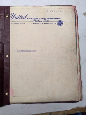 GIRARDS OPERATOR SERVICE MANUAL MACHINE MODEL RADIAL DRILLING 1952 SHOP TOOL