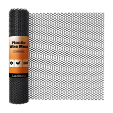 Plastic Chicken Wire Mesh - 15.7 in x 10 ft Black, Plastic Wire Mesh Fence fo...