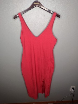 Beyond Yoga Spacedye Inspire Midi Dress Size Large Pink Sleeveless Active W