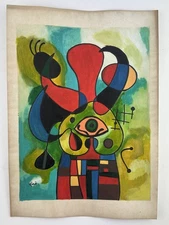 Joan Miro COA Art Painting Original Drawing Vintage Paper Signed