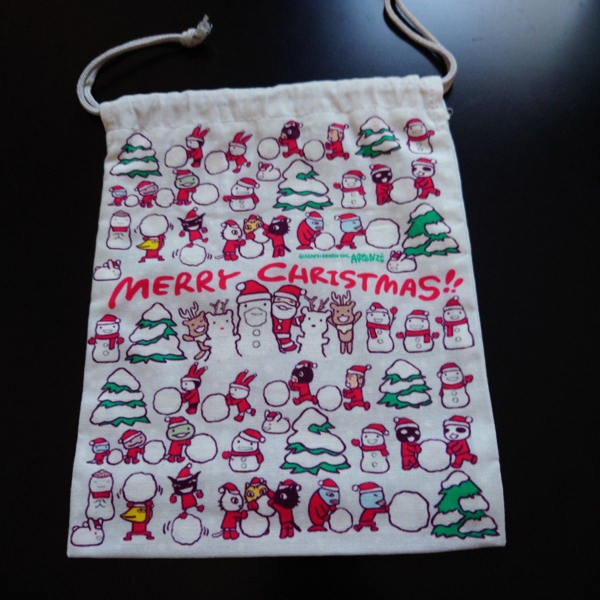 Aranji Alonzo Christmas Pattern Drawstring Bag Li… - image 2