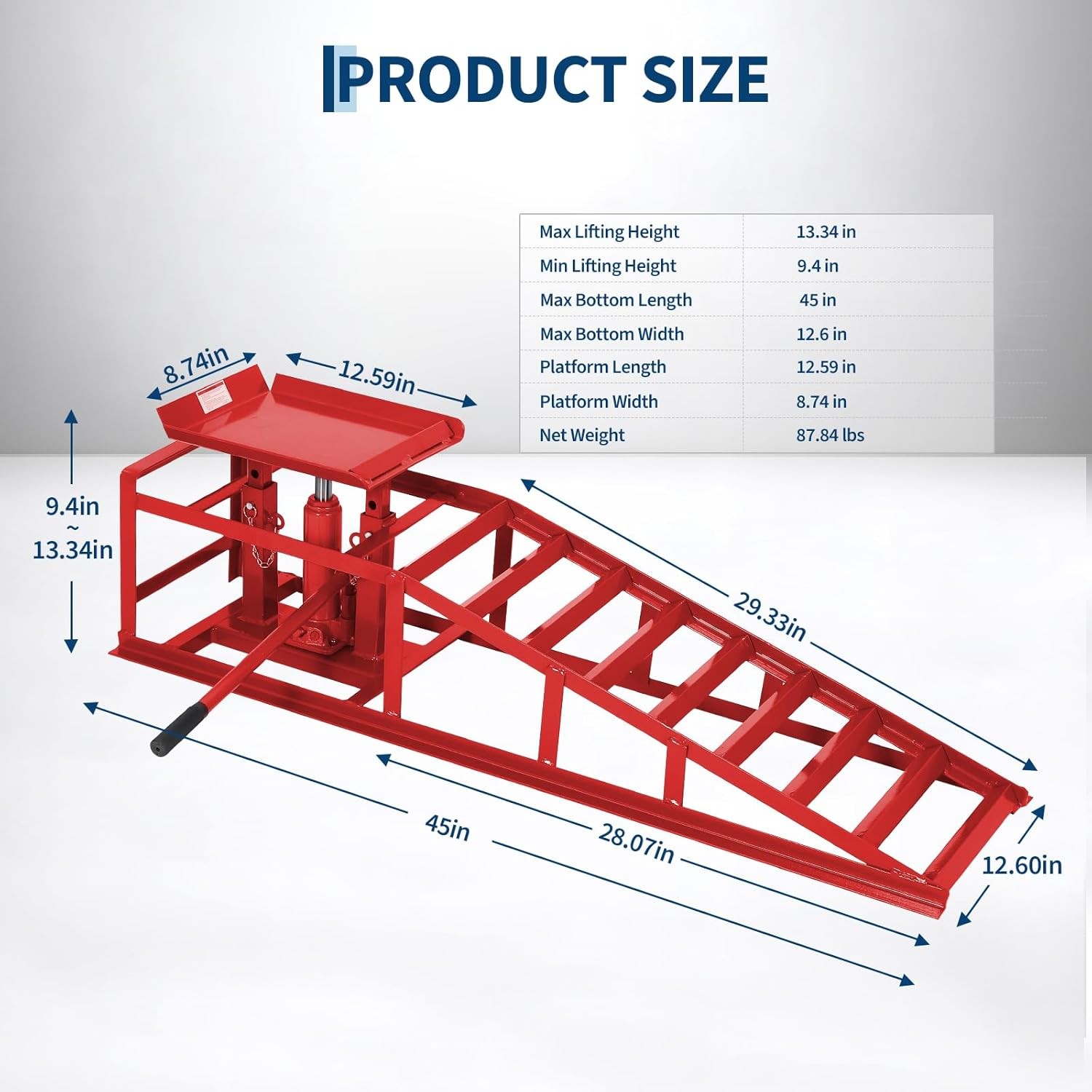 2 Pack 5Ton Heavy Duty Auto Car Truck Service Ramps Lifts Hydraulic Lift jack