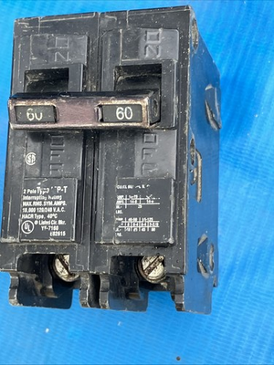 #ad Murray MP260 2 Pole 60 Amp 120 240V AC Type MP T Plug In Circuit Breaker $14.99