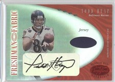 2001 Leaf Certified Materials Freshman Fabric Mirror Red /150 Todd Heap Auto 0c6
