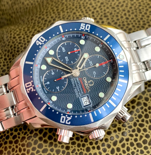 Omega Seamaster Automatic Chronograph Ref. 2225.80.00 Blue Dia...