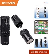 Billiard Cue Tip Tool Aluminum 3-in-1 Scuffer Shaper Aerator Joint Protector