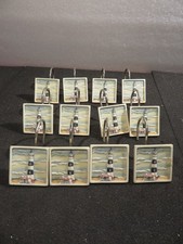 Set of 12 Red Lighthouse Shower Curtain Hooks Nautical Ocean