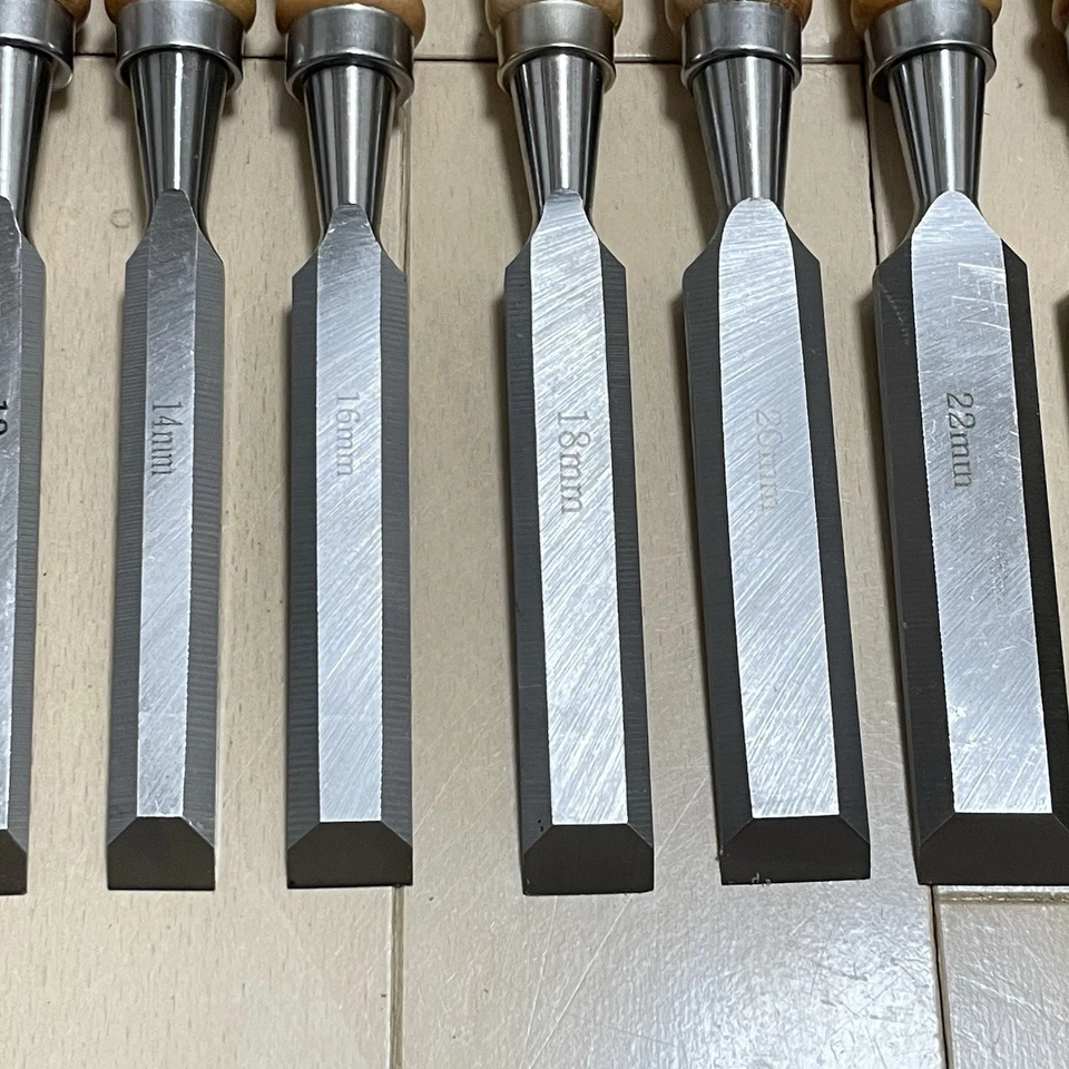 Juego de 12 cinceles japoneses vintage NOMI carpintería japonesa herramientas para carpintería Japón Foto 3 de 4