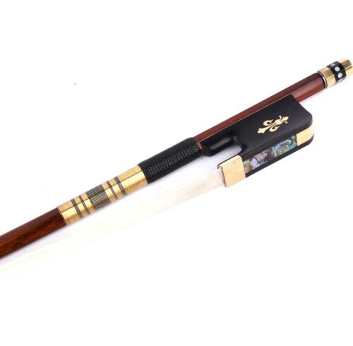 Arco para violonchelo Pro Master Ironwood 4/4 ébano flor de lis rana piezas doradas rígido 81 g - Imagen 8 de 12