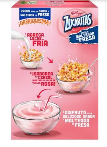KELLOGG’S ZUCARITAS MALTEADA DE FRESA / 374G / ERDBEERE FROSTED FLAKES / GETREIDE - Bild 2 von 4