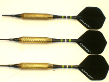 Soft Tip Darts, Used, 16 Gram Brass with New Aluminum Shafts and Flights, 3873