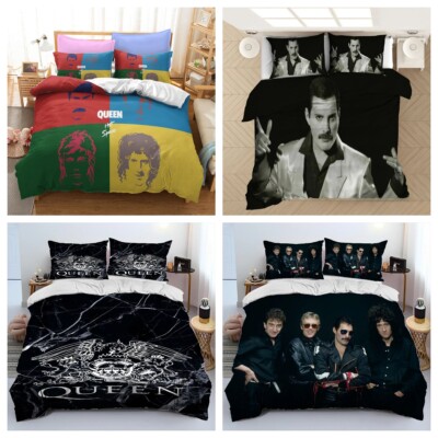 3D Queen Band Bettbezug Set Freddie Mercury Bettwäsche Set 135x200 200x200 3tlg