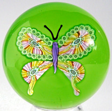 Briefbeschwerer Paperweight JOHN DEACONS J GLASS Butterfly