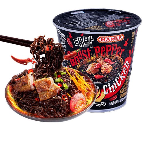 Mamee Chicken Ghost Super Spicy Instant Noodles Pepper Ramen Cup Turkey Noodle G - Picture 1 of 9