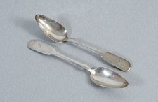 Paar edle Löffel Kaffeelöffel 13 lotiges Silber Feingehalt 812,5 mit Monogram