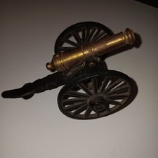 Civil War Cannon Miniature Replica. Cast Iron With Brass Barrel. Vintage....