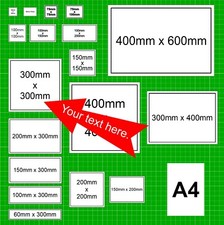 Personalised Custom Sign or Sticker Any Size Waterproof PVC Aluminium Vinyl 9117