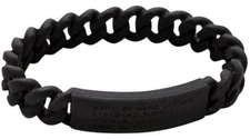 Marc By Marc Jacobs Black Standard Supply Braided Silicone Rubber Bracelet