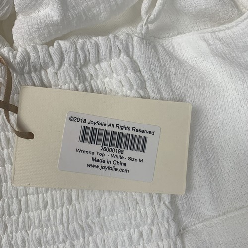 Joyfolie Mia Joy Wrenna Crop Top Womens M White Sexy Tie Front Festival Boho NEW - Picture 6 of 14