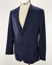THEORY Men's Eclipse Blue CHAMBERS Tailored Spacedyed Grid Wool Jacket 40 R NWT