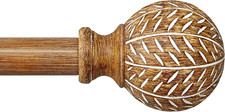 Wood Curtain Rods for Windows 48 to 84 Inch 4-7Ft ,1'' Diameter Drapery Rods wit