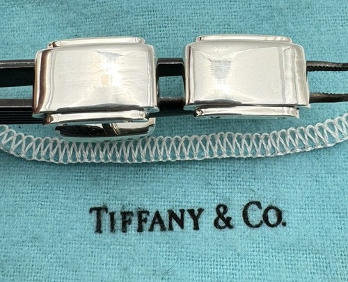 Authentische Tiffany & Co schwere Sterlingsilber Metropolis Manschettenknöpfe mit Etui - Bild 1 von 19