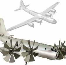 Super Fortress Aircraft Windmill Metal Wind Spinner Outdoor Yard Art Sculpture