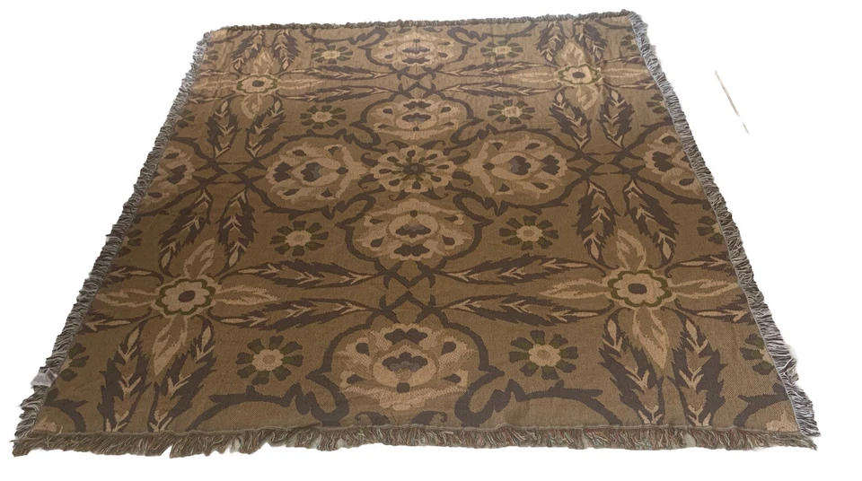 Vera Bradley Tapiz Tejido Manta Plaza Azulejo Estampado Flecos 66" X 50" Nuevo sin Etiquetas Foto 3 de 4