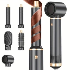 5in1 Hair Blow Dryer Comb Brush Hot Air Styler Hair Curler Straightener Tools US