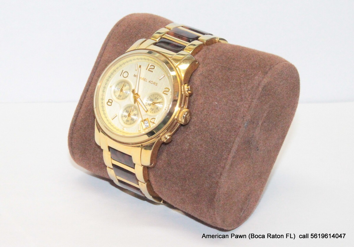 MICHAEL KORS Runway Gold Tone Tortoise Shell Women