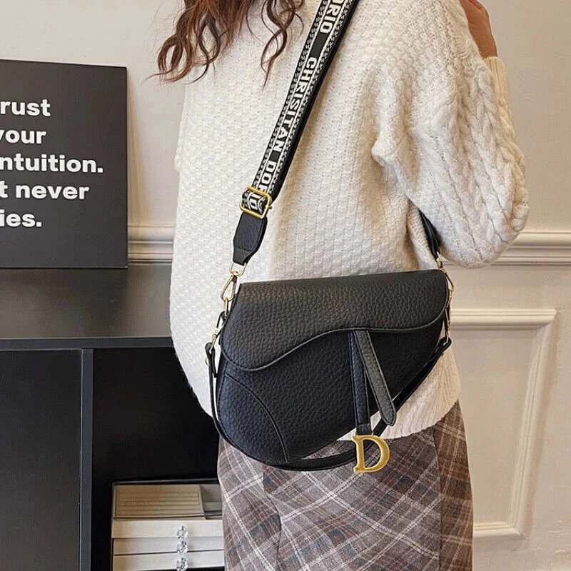 Nuevo Bolso Bandolera Colgante con Forma de Sillín Bolso para Hombro de Cuero para Mujeres Foto 3 de 4